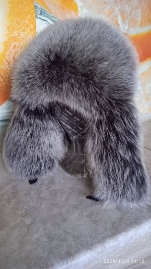 Ушанка женская песец натуральной кожей