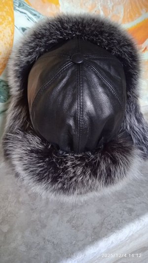 Ушанка женская песец натуральной кожей
