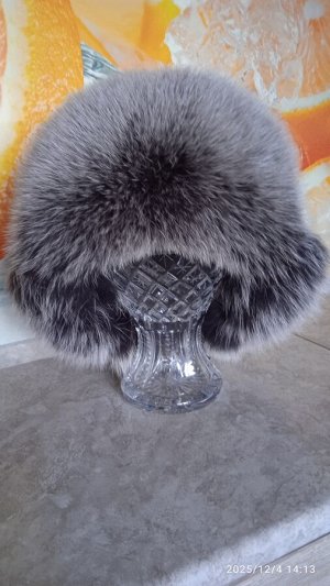 Ушанка женская песец натуральной кожей