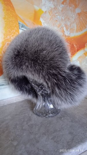 Ушанка женская песец натуральной кожей