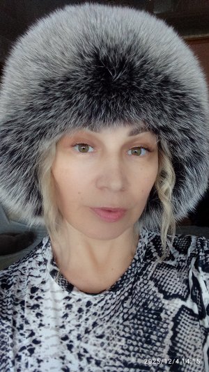 Ушанка женская песец натуральной кожей
