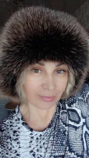 Ушанка женская лиса с натуральной кожей