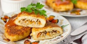 Зразы "Домашние" с сыром и грибами