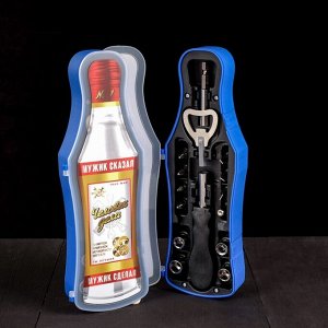 Набор инструментов «Человек дела», в бутылке, 15 предметов