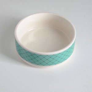 Миска керамическая «Сеточка», 10,5 х 4 см, зелёная, 330 мл