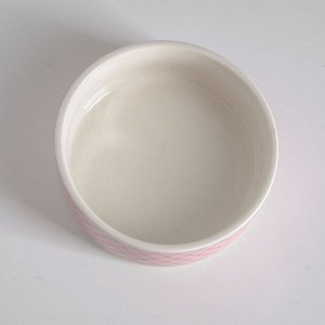 Миска керамическая "Сеточка", розовая, 10,5 х 4 см