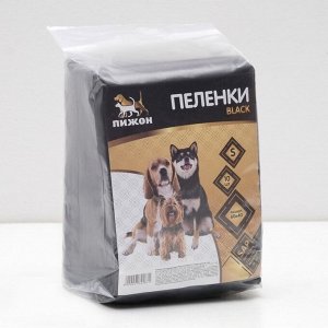 Пеленки впитывающие "Пижон Black" для животныХ, гелевые, 60 Х 40 см, 10 шт