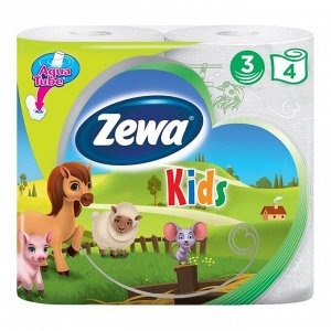 Туалетная бумага Zewa Kids, 3 слоя, 4 шт.