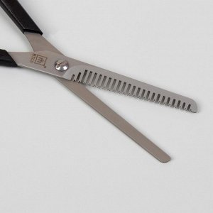 Ножницы парикмахерские, с упором, лезвие — 6 см, цвет чёрный