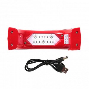 Лампа для гель-лака LuazON LUF-11, LED, 9 Вт, 3 диода, таймер, USB, красная