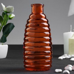 Бутылка для аромамасел/декора стекло "Полоски" красно-оранжевая 250 мл 14,7х5,8х5,8 см