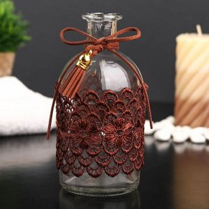 Бутылка для аромамасел/декора стекло "Кисточка и кружево" прозрачный 200 мл 13,5х6х6 см