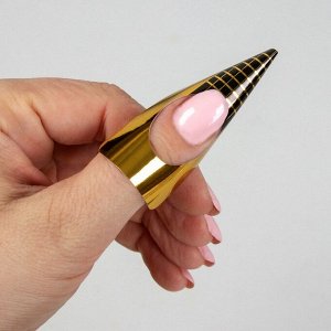 Формы для ногтей с подставкой, 500 шт, цвет золотистый