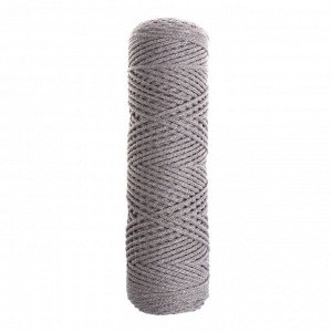 Шнур для вязания без сердечника 100% хлопок, ширина 2мм 100м/95гр (2115 серо-коричневый)