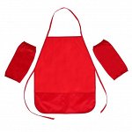 Фартук для труда + нарукавники 490 х 390/250 х 160 мм, Стандарт (рост 116-152 см), красный