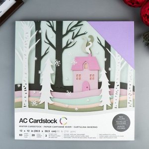 Набор текстурированного кардстока American Crafts - «WINTER» - 30.5х30.5 см -  60 листов