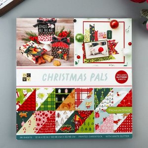 Набор бумаги для скрапбукинга DCWV - Коллекция «Christmas Pals» - 30.5х30.5 см