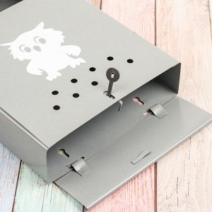 Ящик почтовый с щеколдой, вертикальный «Домик», серый