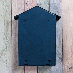 Ящик почтовый с щеколдой, вертикальный «Домик», синий