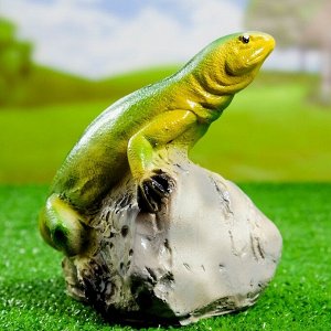 Садовая фигура "Ящерица на камне", 16х16см, МИКС