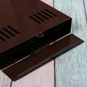 Ящик почтовый без замка (с петлёй), вертикальный, коричневый