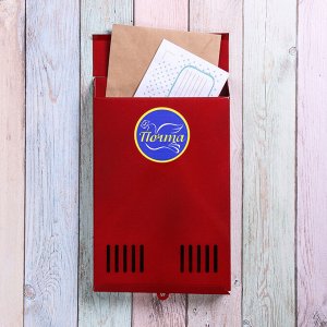 Ящик почтовый без замка (с петлёй), вертикальный, красный