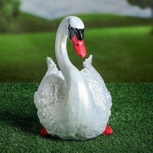 Садовая фигура "Лебедь", белый цвет, 24 см