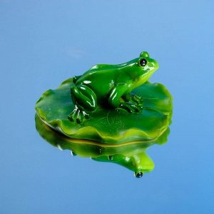 Садовая фигура плавающая "Лягушка на лотосе" 21*21*10 см