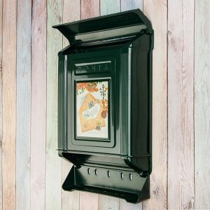 Ящик почтовый, пластиковый, «Декор», с замком, зелёный