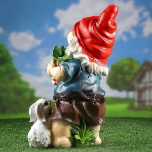 Садовая фигура "Гном с зайцем и морковкой" 46см МИКС