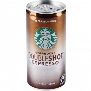2 эспрессо. Напиток кофейный Starbucks Doubleshot Espresso. Кофейный напиток Starbucks Doubleshot 200 мл. Напит.КОФ.мол.Starbucks Doubleshot Espresso 200мл. Старбакс молочный кофейный напиток.