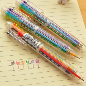 Ручка шестицветная шариковая на шесть паст разных цветов