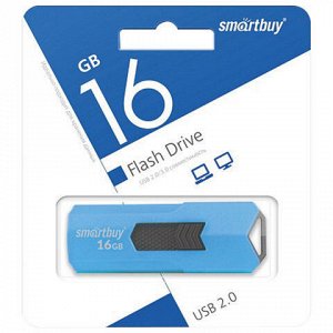 Флэш-диск 16 GB SMARTBUY Stream USB 2.0, синий, SB16GBST-B