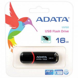 Флэш-диск 16 GB A-DATA UV150 USB 3.0, черный, AUV150-16G-RBK