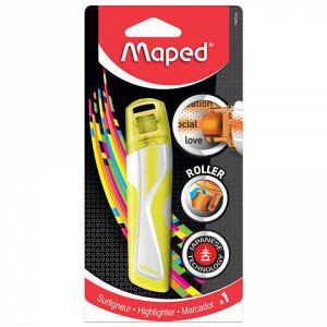 Текстовыделитель-роллер MAPED (Франция) &quot;Fluo Pep&#039;s&quot;, ЖЕЛТЫЙ, 5 мм, блистер, 746324