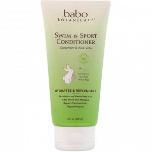 Babo Botanicals, Кондиционер Swim & Sport, огурец и алоэ вера, 6 жидк. унц. (180 мл)