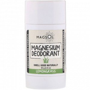 Magsol, Дезодорант с магнием, лемонграсс, 80 г