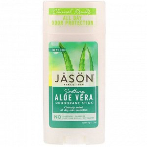 Jason Natural, Натуральный успокаивающий дезодорант-стик с алоэ вера, 2.5 унций (71 г)