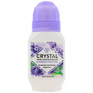 Crystal Body Deodorant, Натуральный шариковый дезодорант, лаванда и белый чай, 66 мл