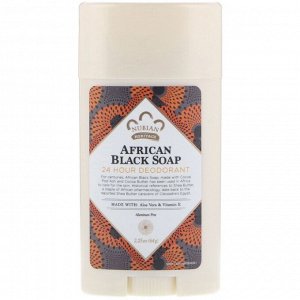 Nubian Heritage, Дезодорант с защитой 24 часа, африканское черное мыло, 64 г