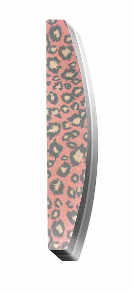 Пилка-баф (полукруглая, рисунок: «Леопард розовый», 100/180)