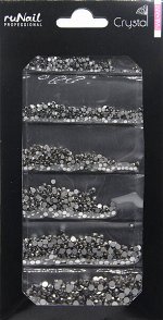 Дизайн для ногтей: стразы (цвет: черный, 1,5/1,8/2/2,3/2,7/3 мм), 1728 шт