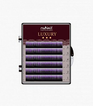 Ресницы для наращивания Luxury, Ø 0,15 мм, Mix C, (№10,12,14), цвет: черно-фиолетовый,  6 линий