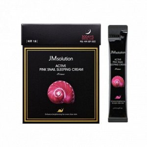 JMsolution Active Pink Snail Sleeping Cream Prime Обновляющая ночная маска с муцином улитки 1шт (4 мл)