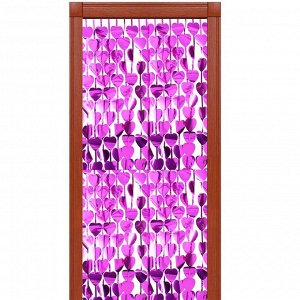 Праздничный занавес «Сердечки», 100х200 см, цвет фуксия