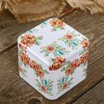 Шкатулка металл &quot;Цветущий кактус&quot;МИКС 6,5х7,5х7,5 см