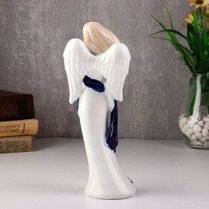 Сувенир керамика "Ангел-девушка с корзиной цветов" 22х8,5х6,3 см