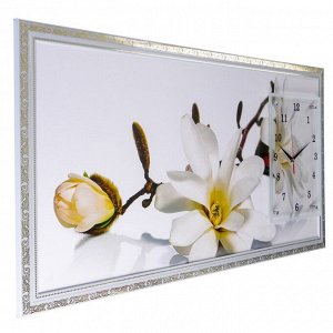 Часы-картина настенные, серия: Цветы, "Ветка с цветами и почками",  50х100  см, в ассортименте
