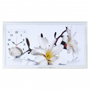 Часы-картина настенные, серия: Цветы, "Ветка с цветами и почками",  50х100  см, в ассортименте
