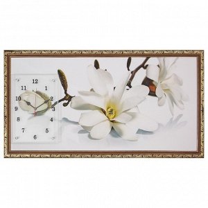 Часы-картина настенные, серия: Цветы, "Ветка с цветами и почками", микс 50х100  см, микс